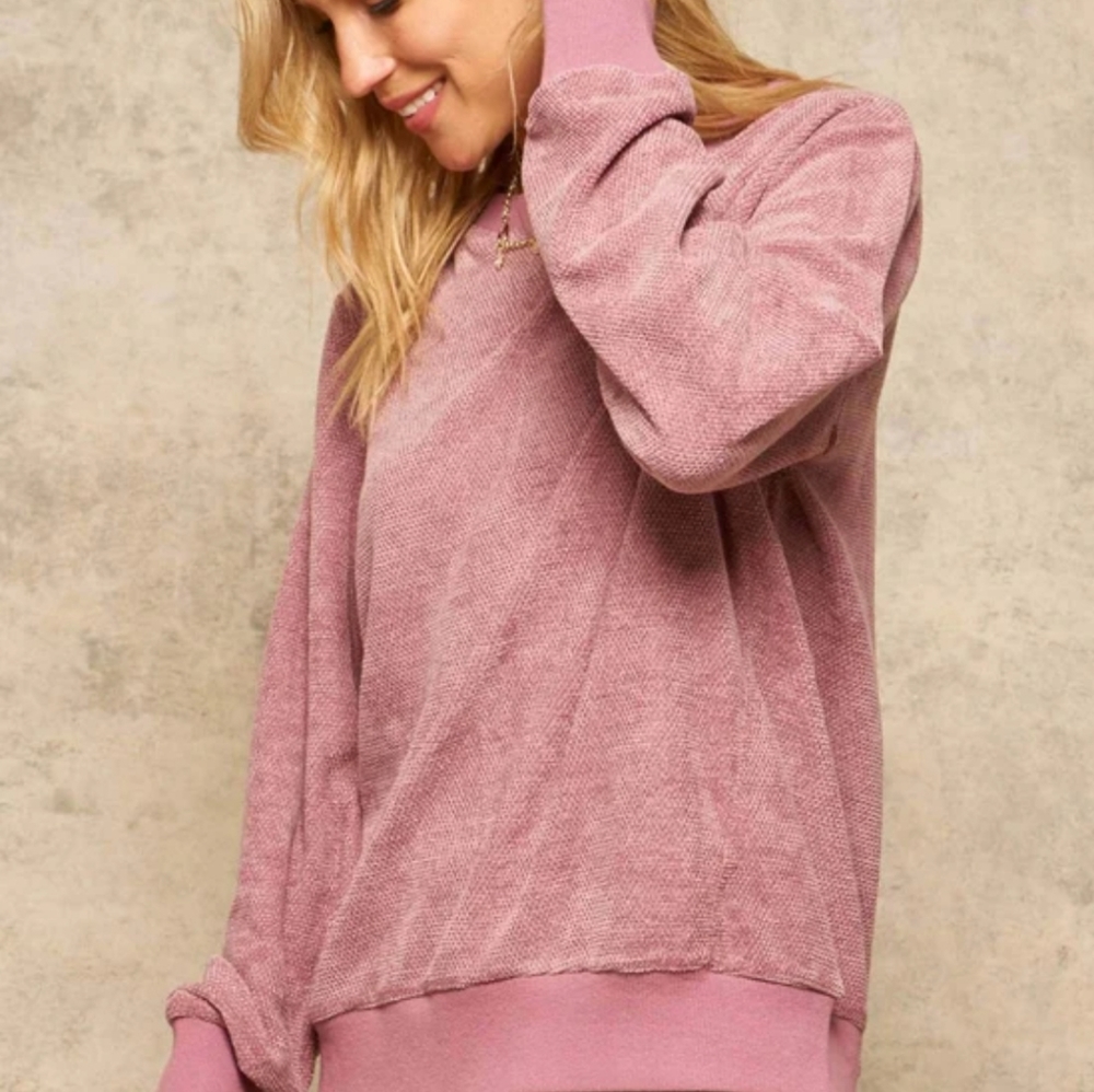 🌲 Textured knit pullover